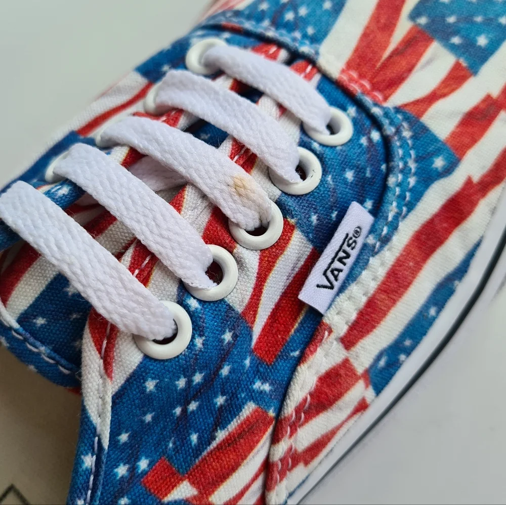 Vans US m9.0 w10.5 American Flag Unisex Red White Blue USA Sneakers - Picture 14 of 16